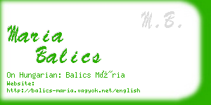 maria balics business card